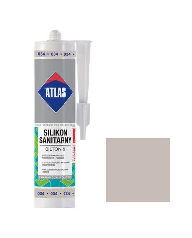 Silikon sanitarny Silton S 034 jasnoszary - ATLAS, 100% szczelności Silikon sanitarny Silton S 034 jasnoszary - ATLAS, 100% szczelności