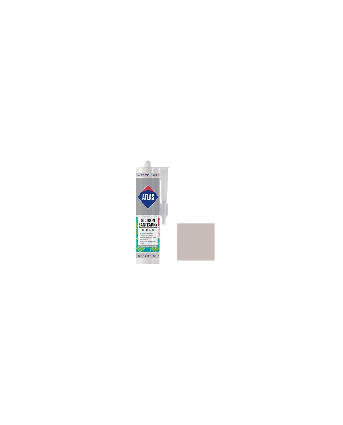 Silikon sanitarny Silton S 034 jasnoszary - ATLAS, 100% szczelności Silikon sanitarny Silton S 034 jasnoszary - ATLAS, 100% szczelności