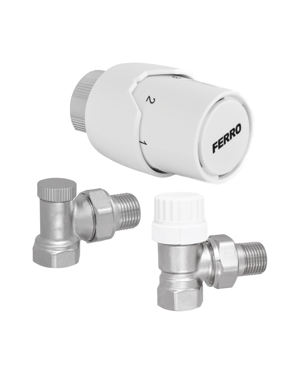 Zestaw termostatyczny FERRO GT20 z zaworem powrotnym 1/2" Zestaw termostatyczny FERRO GT20 z zaworem powrotnym 1/2"