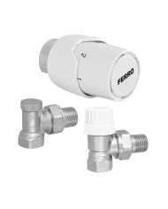 Zestaw termostatyczny FERRO GT20 z zaworem powrotnym 1/2" Zestaw termostatyczny FERRO GT20 z zaworem powrotnym 1/2"