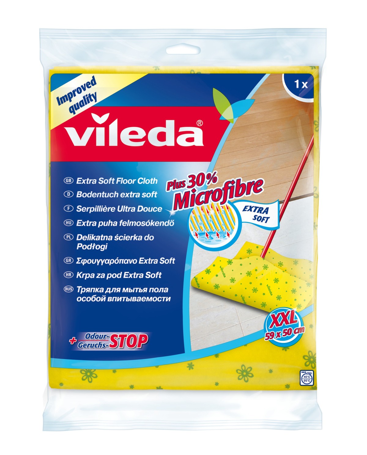 VILEDA ścierka do podłogi 30% - Art. 141321 | Skuteczne czyszczenie VILEDA ścierka do podłogi 30% - Art. 141321 | Skuteczne czyszczenie