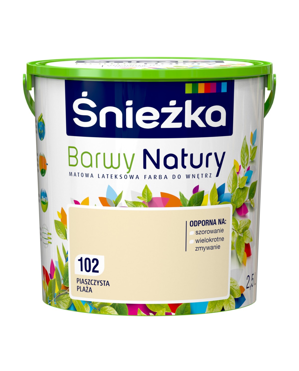 Farba piaszczysta 102 2,5 L ŚNIEŻKA - idealna do ścian i sufitów Farba piaszczysta 102 2,5 L ŚNIEŻKA - idealna do ścian i sufitów
