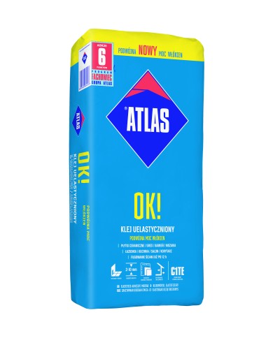 ATLAS OK! Klej Uelastyczniony do Płytek 25 KG - Wysoka Jakość ATLAS OK! Klej Uelastyczniony do Płytek 25 KG - Wysoka Jakość