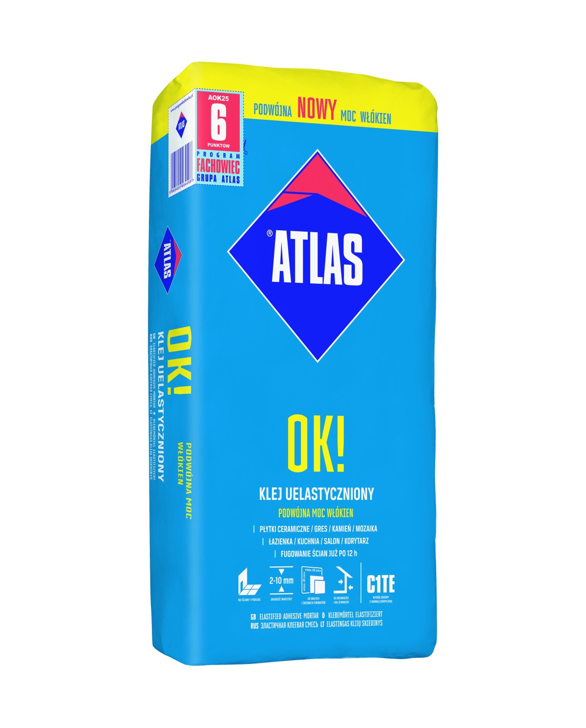 ATLAS OK! Klej Uelastyczniony do Płytek 25 KG - Wysoka Jakość ATLAS OK! Klej Uelastyczniony do Płytek 25 KG - Wysoka Jakość
