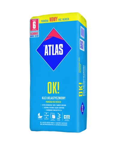ATLAS OK! Klej Uelastyczniony do Płytek 25 KG - Wysoka Jakość ATLAS OK! Klej Uelastyczniony do Płytek 25 KG - Wysoka Jakość