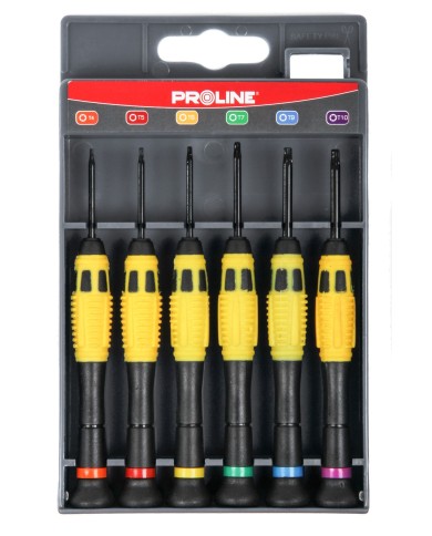 Wkrętaki zegarmistrzowskie Torx T4-T10 - Zestaw 6 szt. Proline