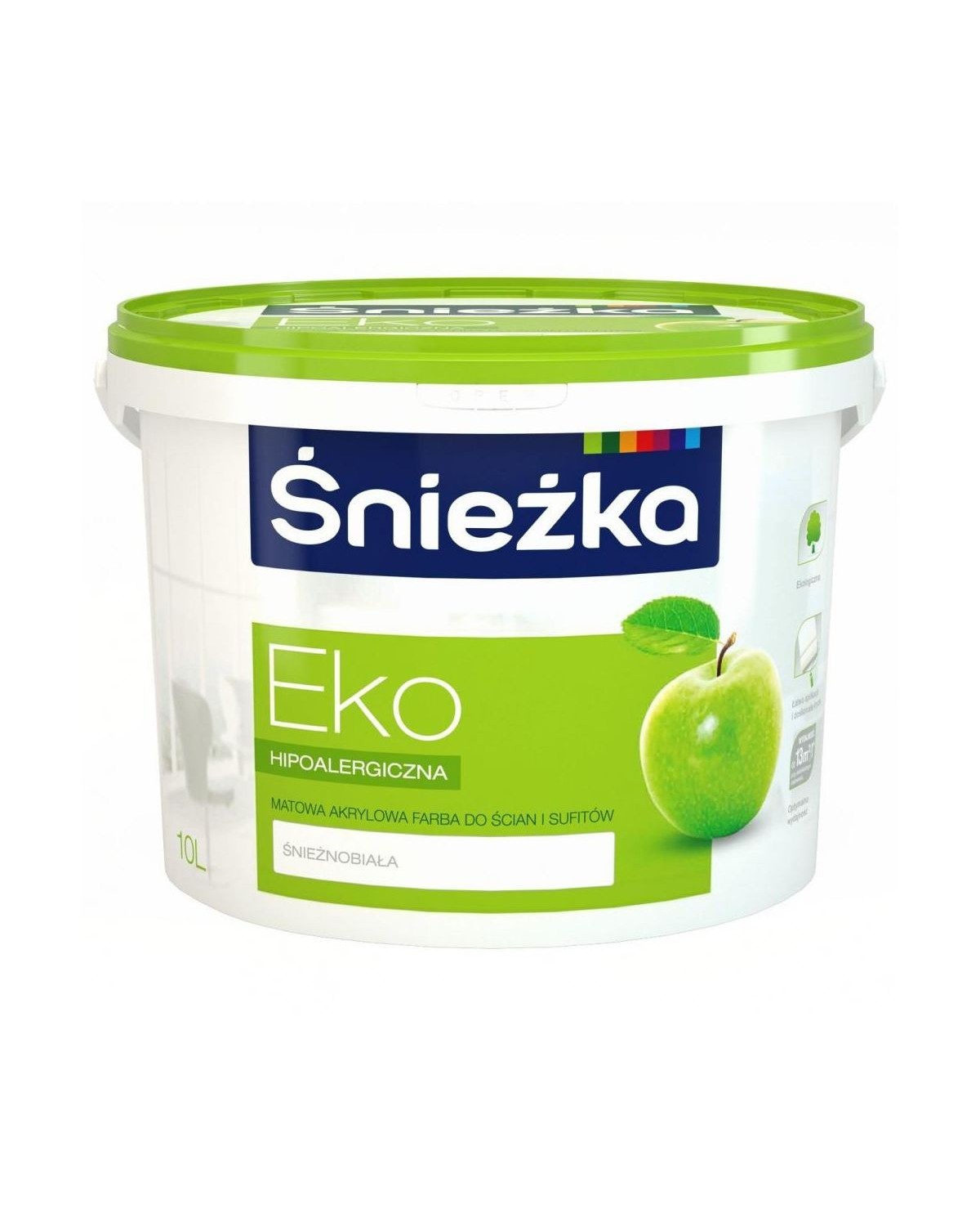 Farba Eko 10 L biała do ścian i sufitów ŚNIEŻKA - Ekologiczna