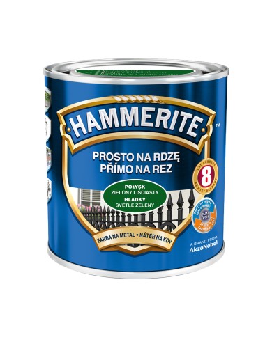 AKZO HAMMERITE Połysk Zielony Liściasty 0,7L - Farba do Metalu AKZO HAMMERITE Połysk Zielony Liściasty 0,7L - Farba do Metalu