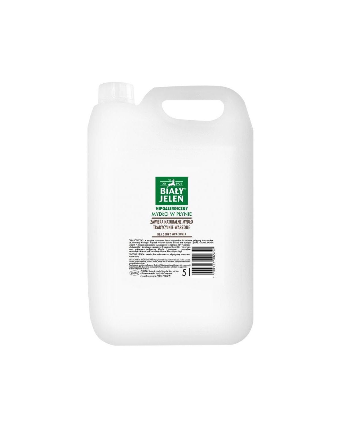 BIAŁY JELEŃ mydło w płynie 5l - Delikatna pielęgnacja