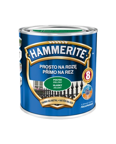 Farba do metalu 0,7 L zielony połysk HAMMERITE - wysoka jakość! Farba do metalu 0,7 L zielony połysk HAMMERITE - wysoka jakość!