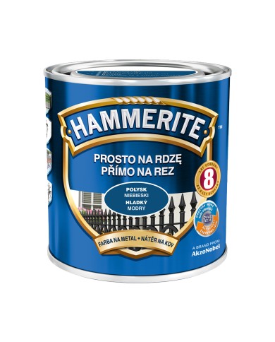 AKZO HAMMERITE Połysk Niebieski 0,7L - Farba do metalu AKZO HAMMERITE Połysk Niebieski 0,7L - Farba do metalu